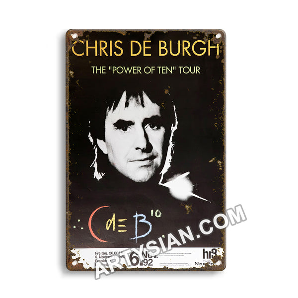 ARTYSIAN Chris de Burgh - The Power of Ten Tour, Frankfurt 1992 Metal Sign 30X20cm