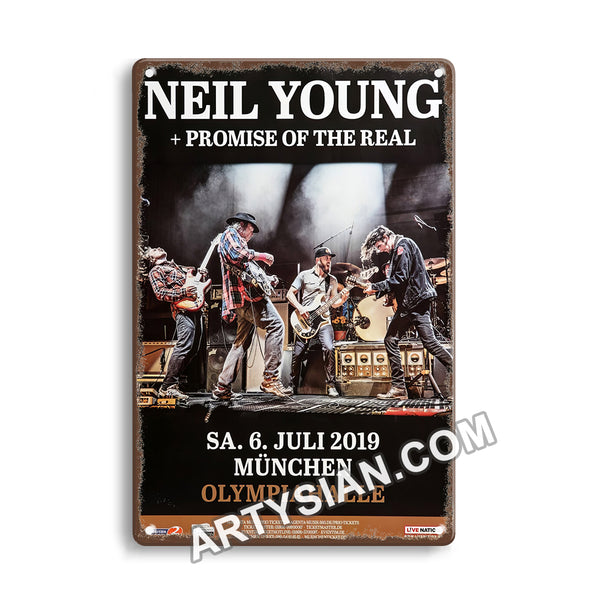 ARTYSIAN Neil Young - Promise To The Real, München 2019 - Konzertplakat-Metal Sign 30X20cm