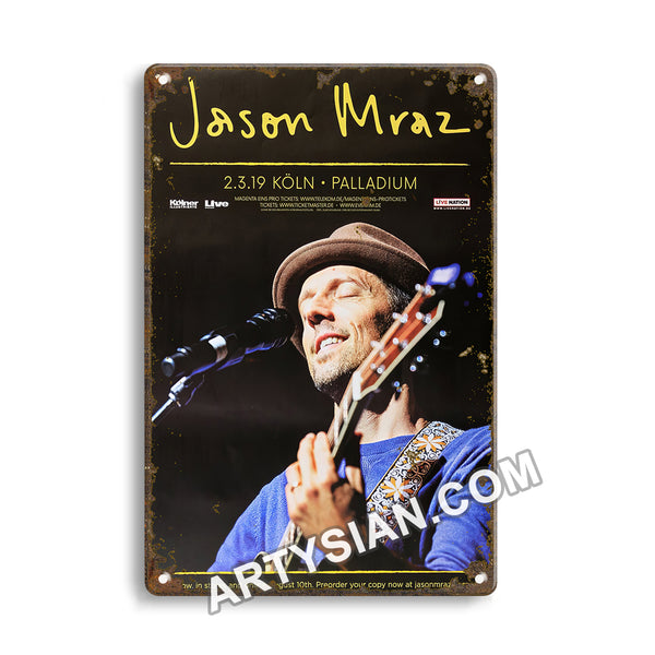 ARTYSIAN Jason Mraz - Good Vibes, Köln 2019 - KonzertplakatMetal Sign 30X20cm