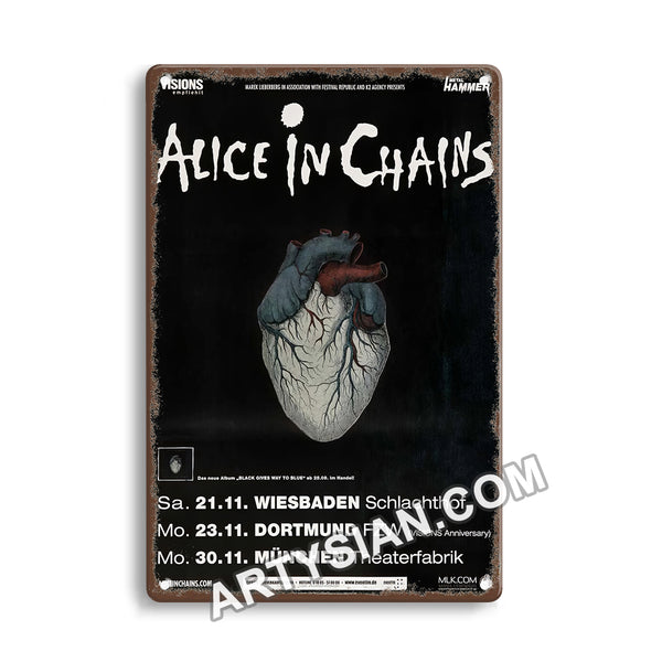 ARTYSIAN Alice In Chain - Check My Brain, Tour 2009 - Konzertplakat Metal Sign 30X20cm