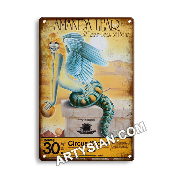 ARTYSIAN Amandea Lear - & Lear - Jets & Band, München 1979 Metal Sign 30X20cm