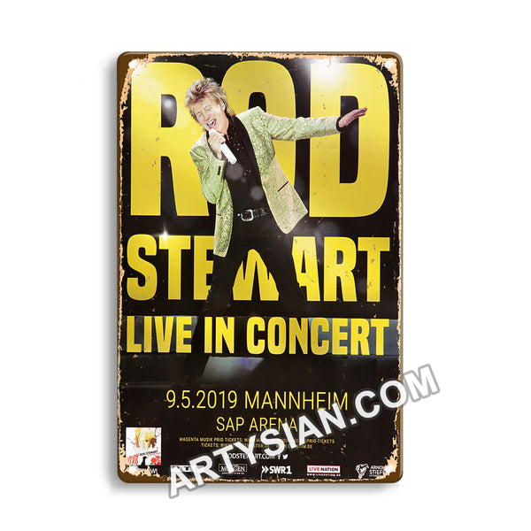ARTYSIAN Rod Steward - Live In Concert, Mannheim 2019 - Konzertplakat-Metal Sign 30X20cm