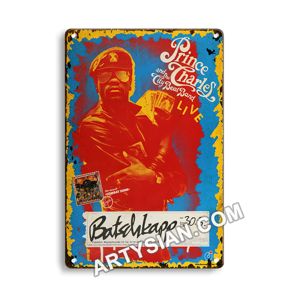 ARTYSIAN Prince Charles & The City Beat Band - Combat Zone, Frankfurt 1984-Metal Sign 30X20cm