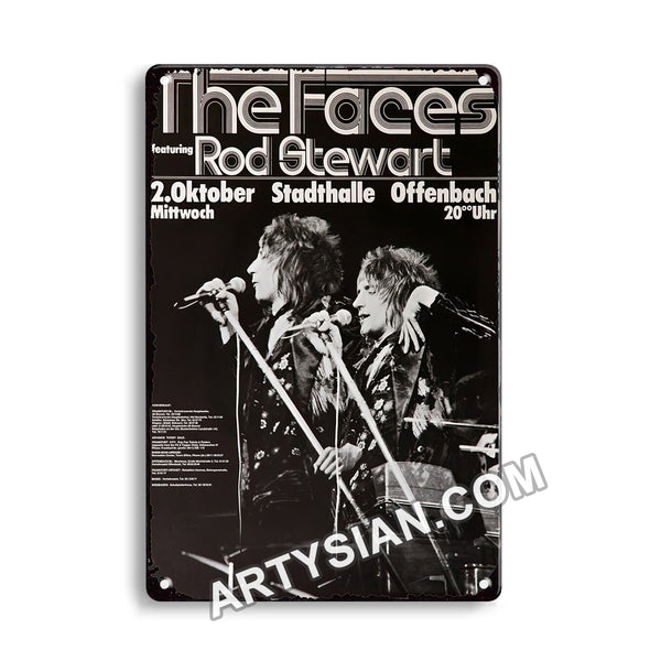 ARTYSIAN The Faces & Rod Stewart, Offenbach 1971-Metal Sign 30X20cm