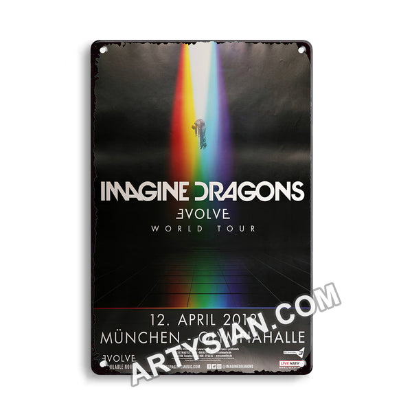 ARTYSIAN Imagine Dragons - Evolve World Tour, München 2018Metal Sign 30X20cm