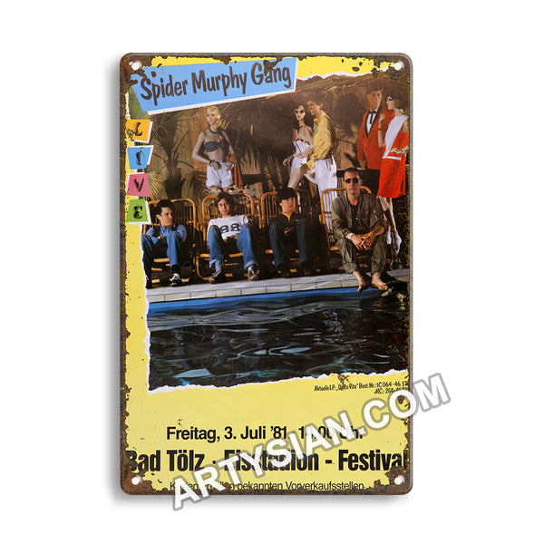 ARTYSIAN Spider Murphy Gang - Dolce Vita, Bad Tölz 1981-Metal Sign 30X20cm