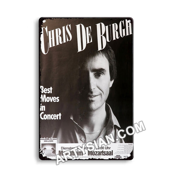 ARTYSIAN Chris de Burgh, Mannheim 1982 Metal Sign 30X20cm