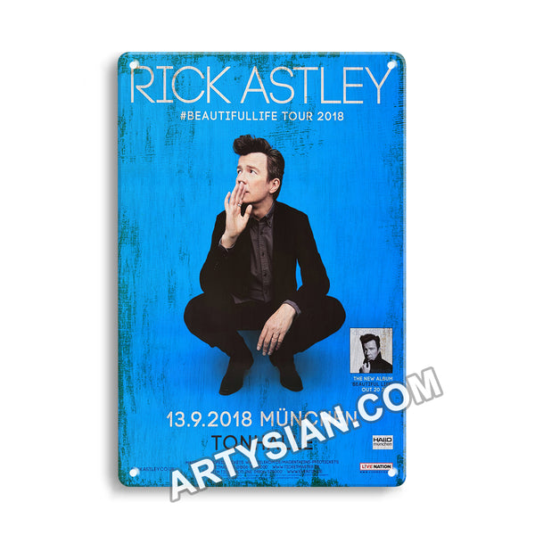 ARTYSIANRick Astley - Beautifullife Tour, München 2018 - Konzertplakat-Metal Sign 30X20cm