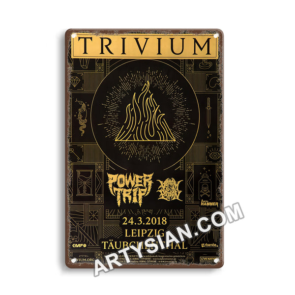 ARTYSIAN Trivium - The Sin & The Senrence, Leipzig 2018 - Konzertplakat-Metal Sign 30X20cm
