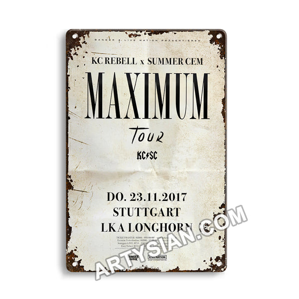 ARTYSIAN KC Rebell X Summer Cem - Maximum Tour, Stuttgart 2017Metal Sign 30X20cm