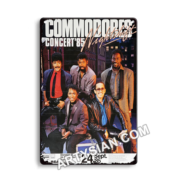 ARTYSIAN Commodores in Concert - Nightshift, Frankfurt 1985 Metal Sign 30X20cm