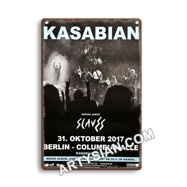 ARTYSIAN Kasabian - For Crying out Loud, Berlin 2017 - Konzertplakat- Metal Sign 30X20cm