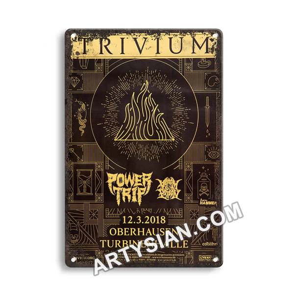 ARTYSIAN Trivium - The Sin And The Sentence, Oberhausen 2018 - Konzertplakat-Metal Sign 30X20cm