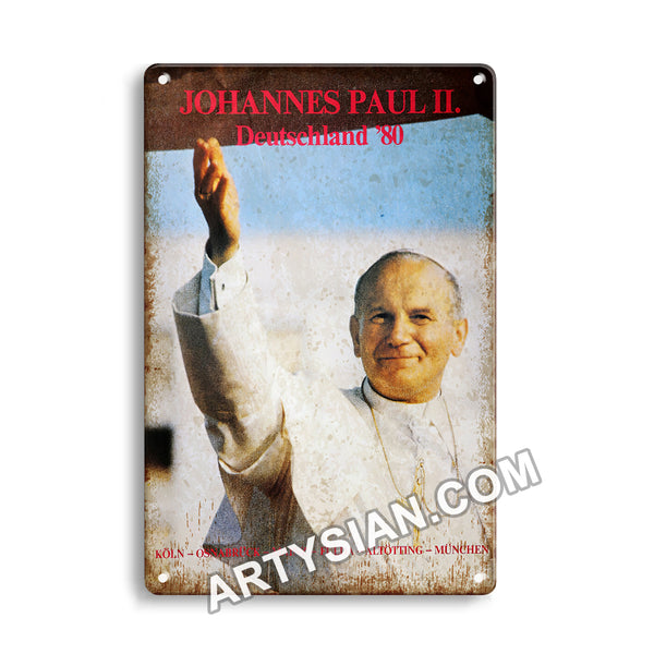 ARTYSIAN Pabst Johannes Paul II, The Tour 1980Metal Sign 30X20cm
