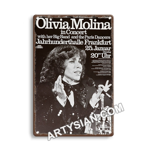 ARTYSIAN Olivia Molina - Wih Her Big Band And The Paris Danzers, Frankfurt 1976Metal Sign 30X20cm