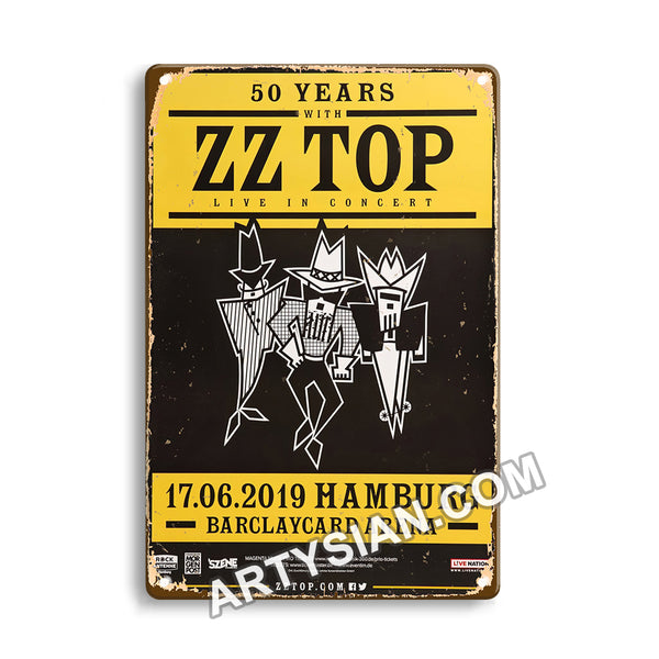 ARTYSIAN ZZ Top - Big Bad Blues, Hamburg 2019 - Konzertplakat-Metal Sign 30X20cm