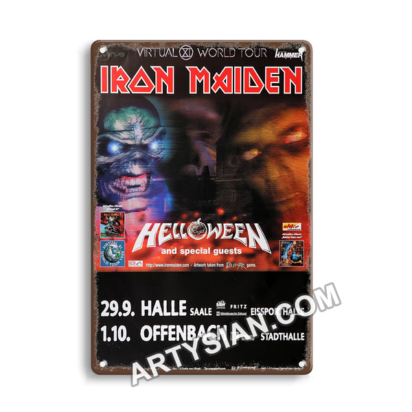 ARTYSIAN Iron Maiden, Halle & Offenbach 1998 Metal Sign 30X20cm