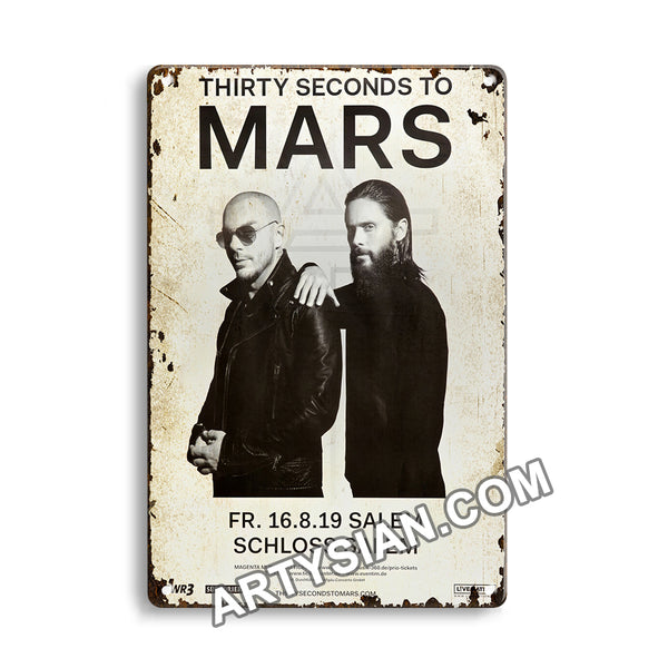 ARTYSIAN 30 Thirty Seconds To Mars - America, Salem 2019 - Konzertplakat Metal Sign 30X20cm