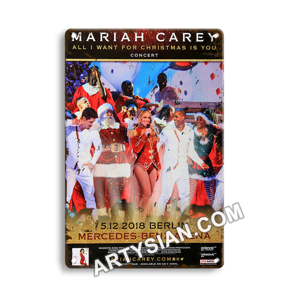 ARTYSIAN Mariah Carey - Christmas , Berlin 2018 - Konzertplakat- Metal Sign 30X20cm