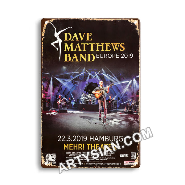 ARTYSIAN Dave Matthews Band - Live !, Hamburg 2019 - KonzertplakatMetal Sign 30X20cm