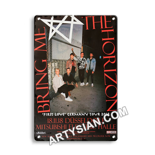 ARTYSIAN Bring Me The Horizon - First Love, Düsseldorf 2018 - Konzertplakat Metal Sign 30X20cm