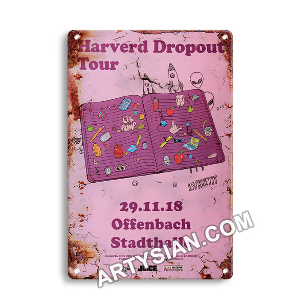 ARTYSIAN Lil Pump - Harverd Dropout Tour, Offenbach 2018 - Konzertplakat-Metal Sign 30X20cm