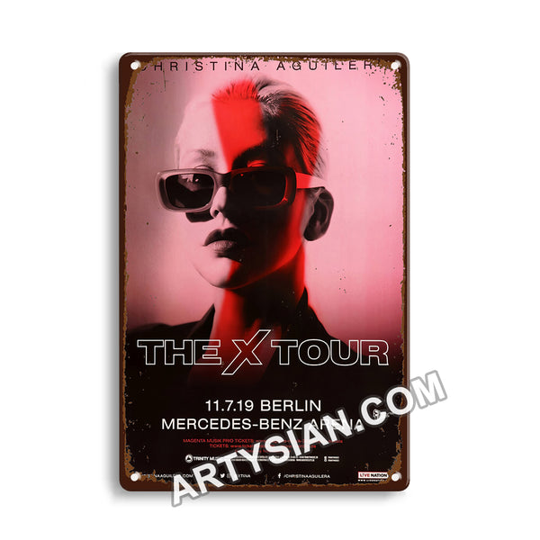 ARTYSIAN Christina Aguilera - The X Tour, Berlin 2019 - KonzertplakatMetal Sign 30X20cm