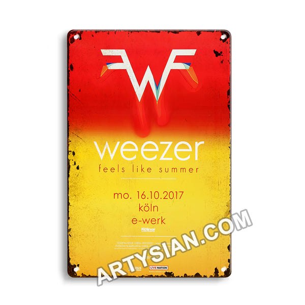 ARTYSIANWeezer - Feels Like Summer, Köln 2017 - Konzertplakat-Metal Sign 30X20cm
