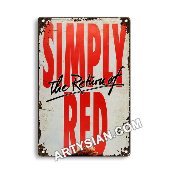 ARTYSIAN Simply Red - Door Poster - Oberteil, Frankfurt 1990-Metal Sign 30X20cm