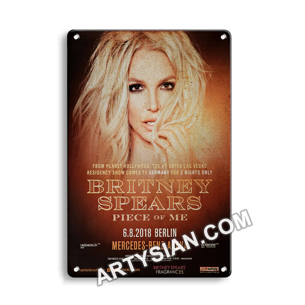 ARTYSIAN Britney Spears - Peace Of Me, Berlin 2018 - KonzertplakatMetal Sign 30X20cm