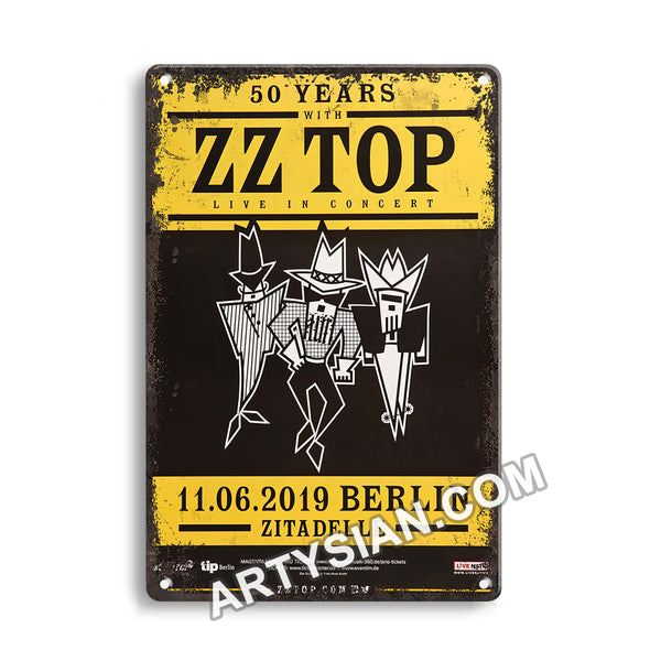 ARTYSIAN ZZ Top - Big Bad Blues, Berlin 2019 - Konzertplakat-Metal Sign 30X20cm