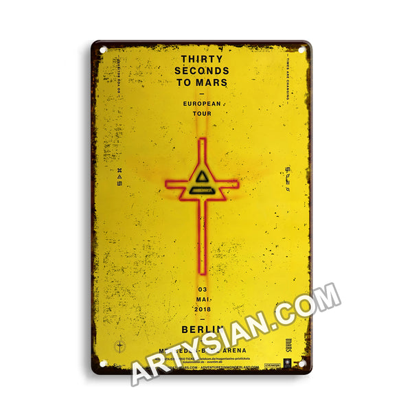 ARTYSIAN Thirty Seconds To Mars - European Tour, Berlin 2018-Metal Sign 30X20cm