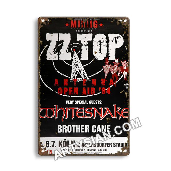 ARTYSIAN ZZ Top - Antenna Open Air, Köln 1994-Metal Sign 30X20cm