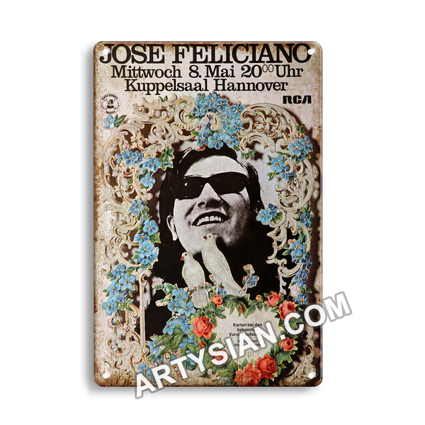 ARTYSIAN Jose Feliciano, Hanover 1969Metal Sign 30X20cm