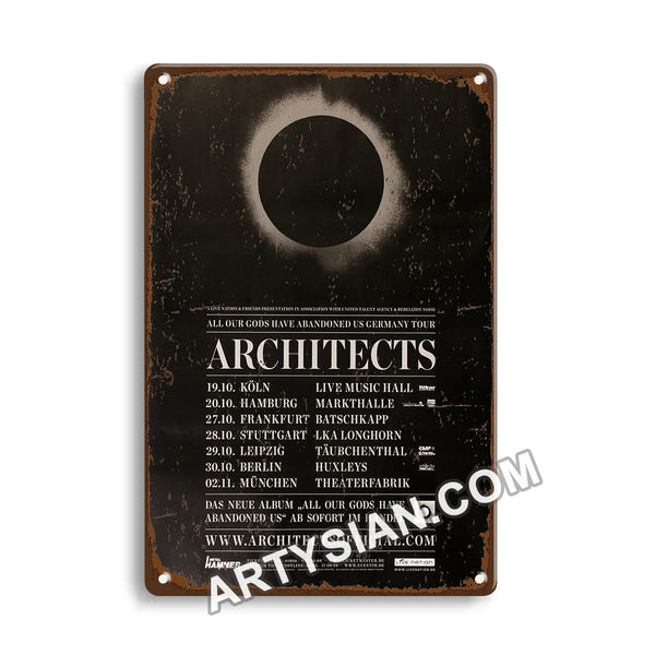 ARTYSIAN Architects - All Our Gods, Tour 2016 - Konzertplakat-1 Metal Sign 30X20cm
