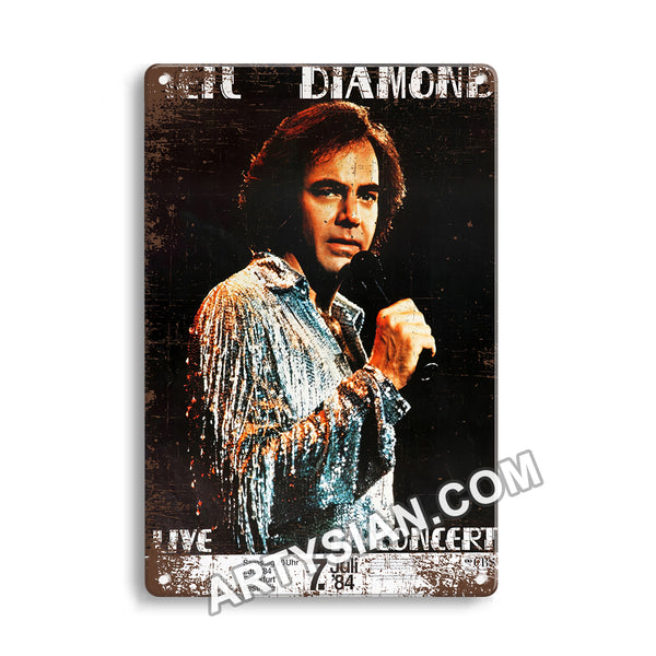 ARTYSIAN Neil Diamond - Live In Concert, Frankfurt 1984- Metal Sign 30X20cm