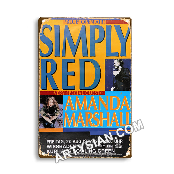 ARTYSIAN Simply Red - Blue Open Air, Wiesbaden 1999-Metal Sign 30X20cm